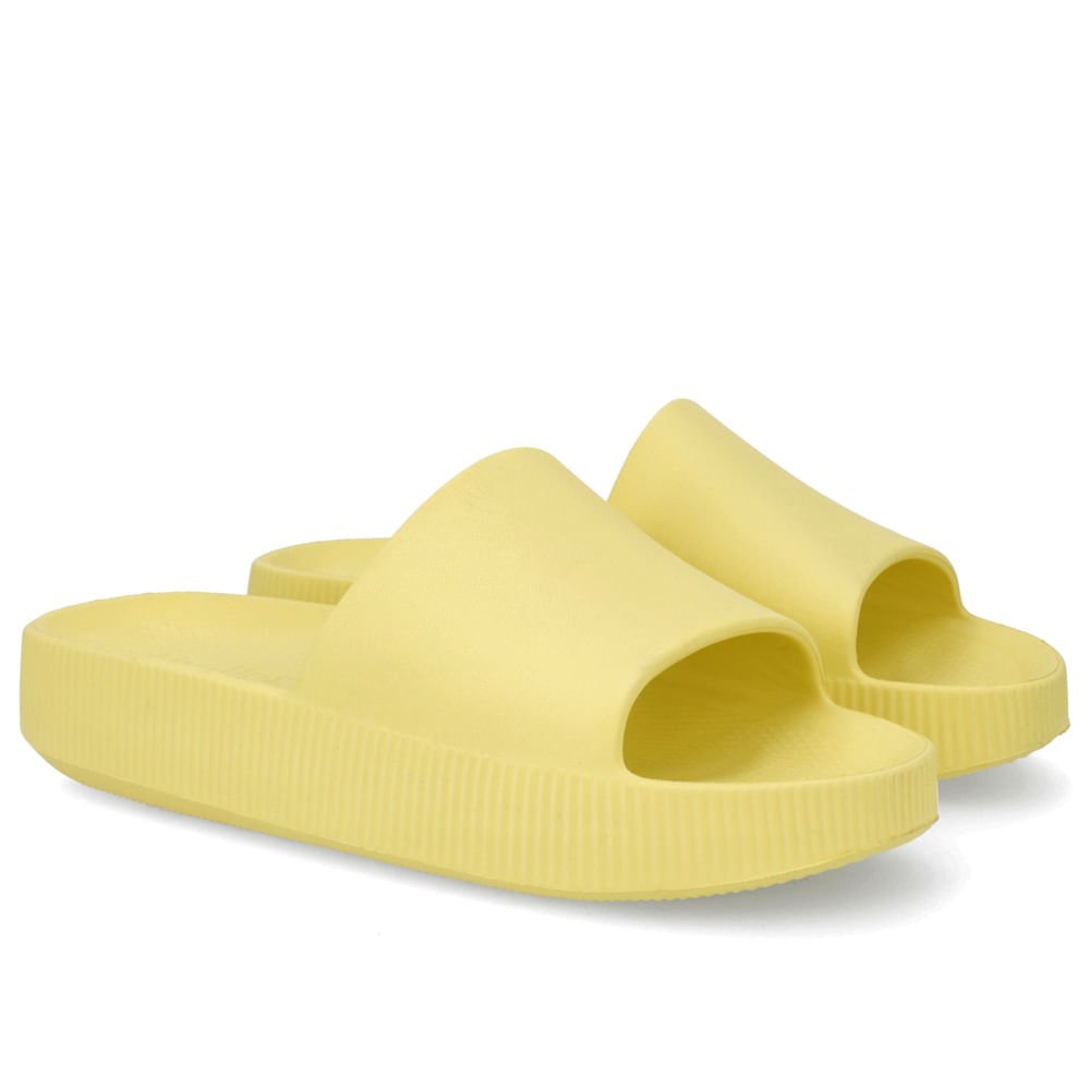 Chinelo Slide Amarelo Pêra Poofy Salto Plataforma Eva Amarelo 2
