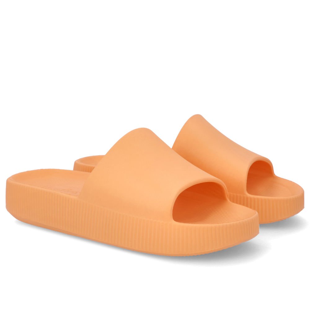 Chinelo Slide Laranja Melão Poofy Salto Plataforma Eva Laranja 2