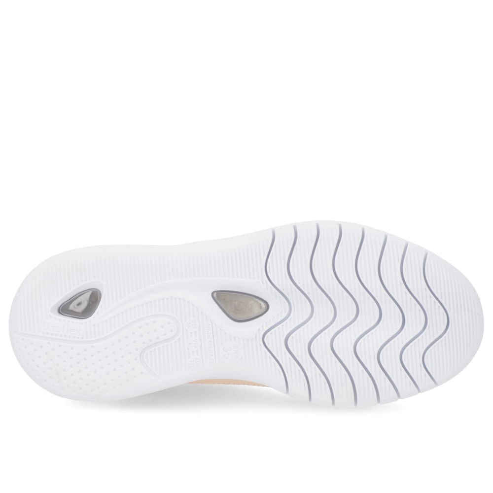 Tênis Laranja Claro Couro Cadarço Elástico Bege 5