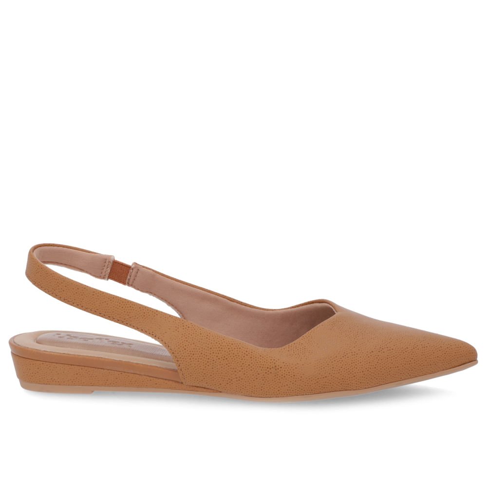 Slingback Marrom Couro Salto Anabela Marrom 1