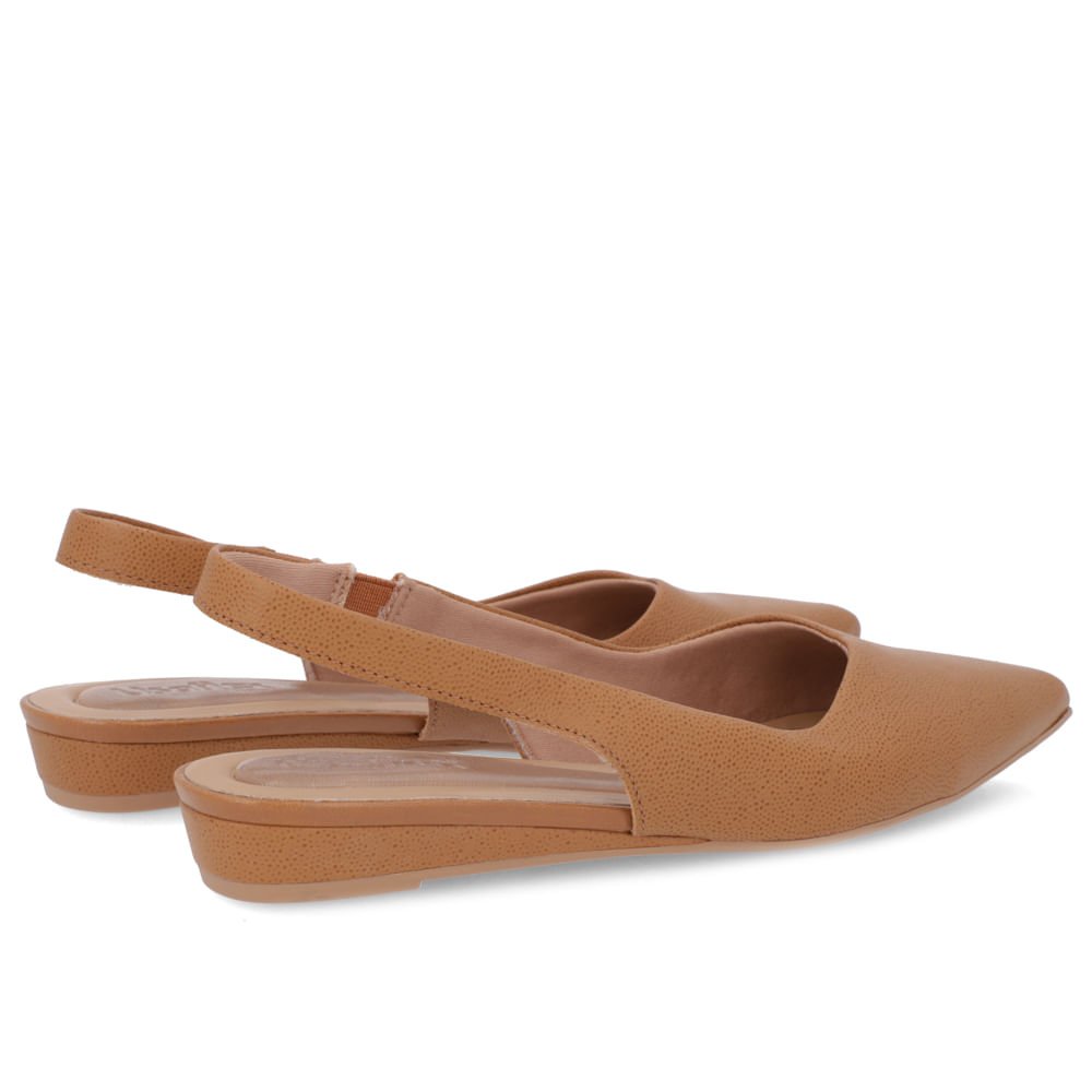 Slingback Marrom Couro Salto Anabela Marrom 3