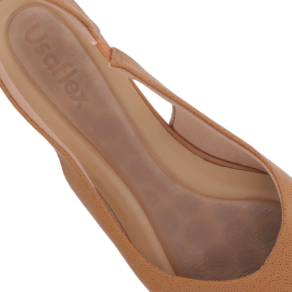 Slingback Marrom Couro Salto Anabela Marrom 4