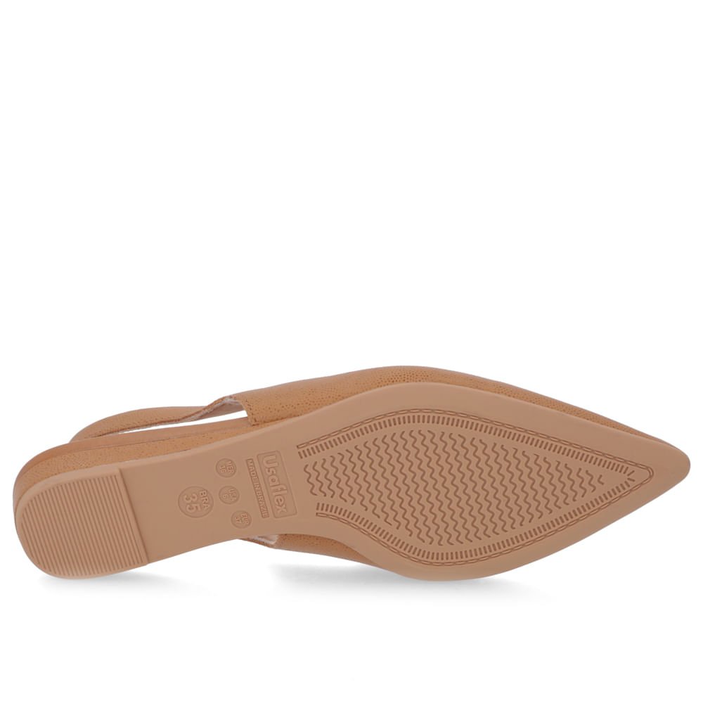Slingback Marrom Couro Salto Anabela Marrom 5