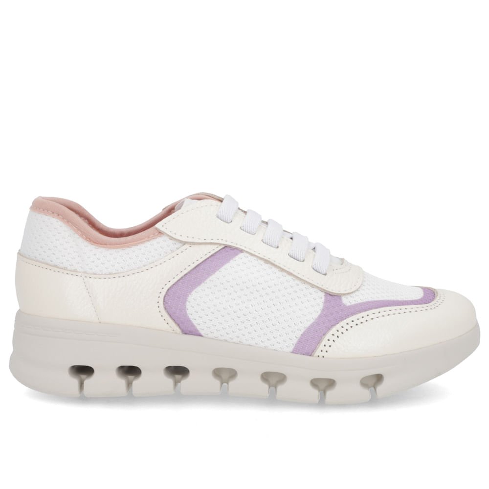 Tênis Básico Off-White Couro Tecido