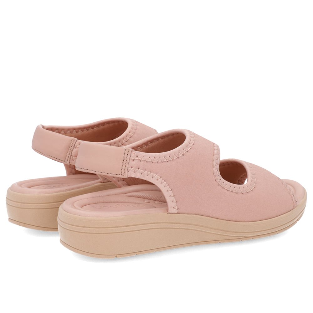 Sandália Salto Anabela Elastano Rosa Detalhe Costura Rosa 3