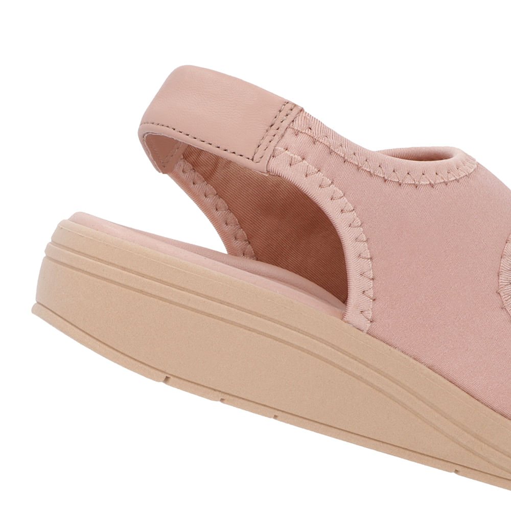 Sandália Salto Anabela Elastano Rosa Detalhe Costura Rosa 5