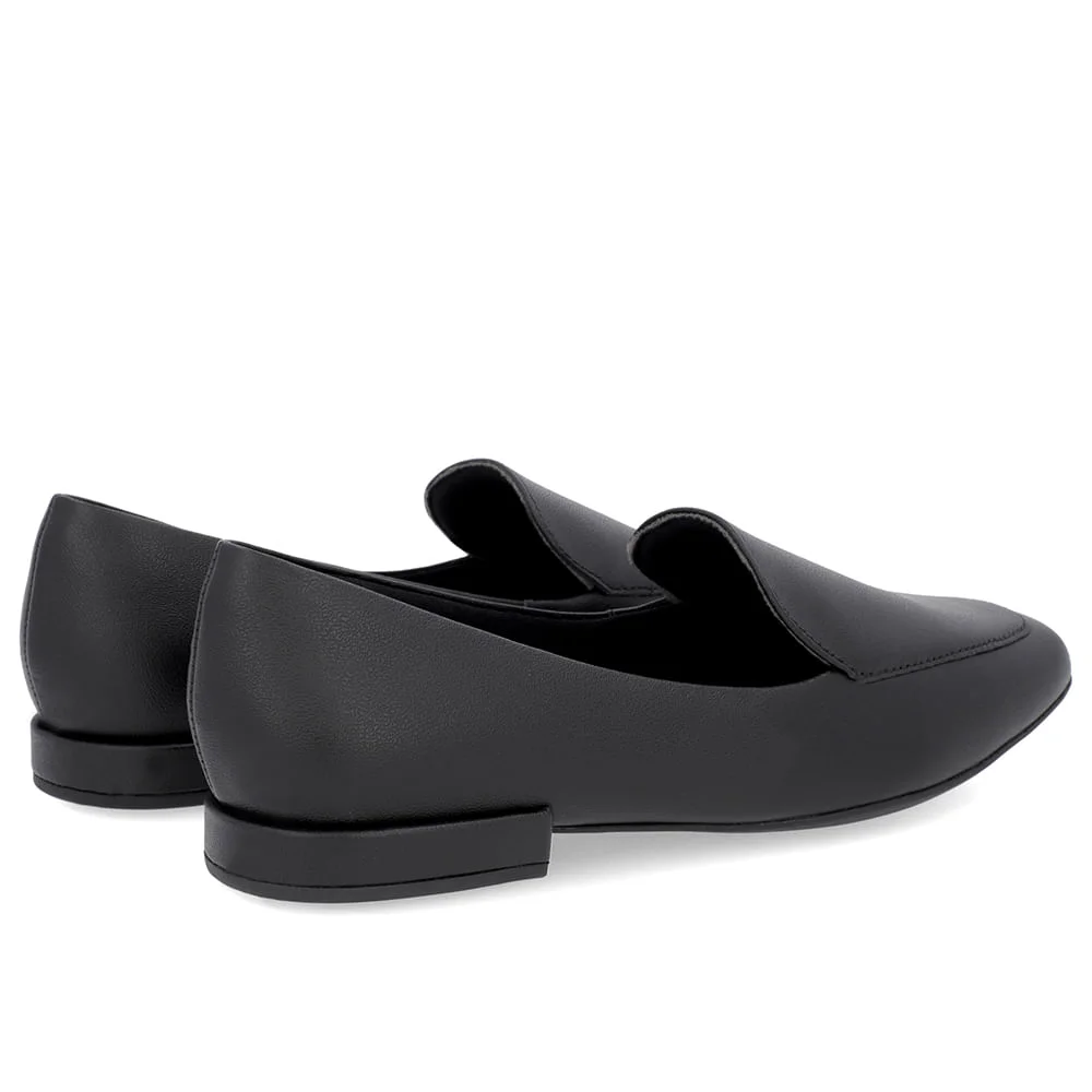 Loafer Preto Liso Básico Couro Preto 4
