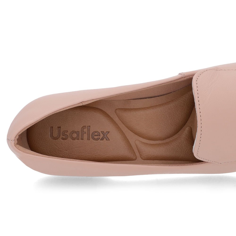 Loafer Rosa Liso Básico Couro Rosa 5
