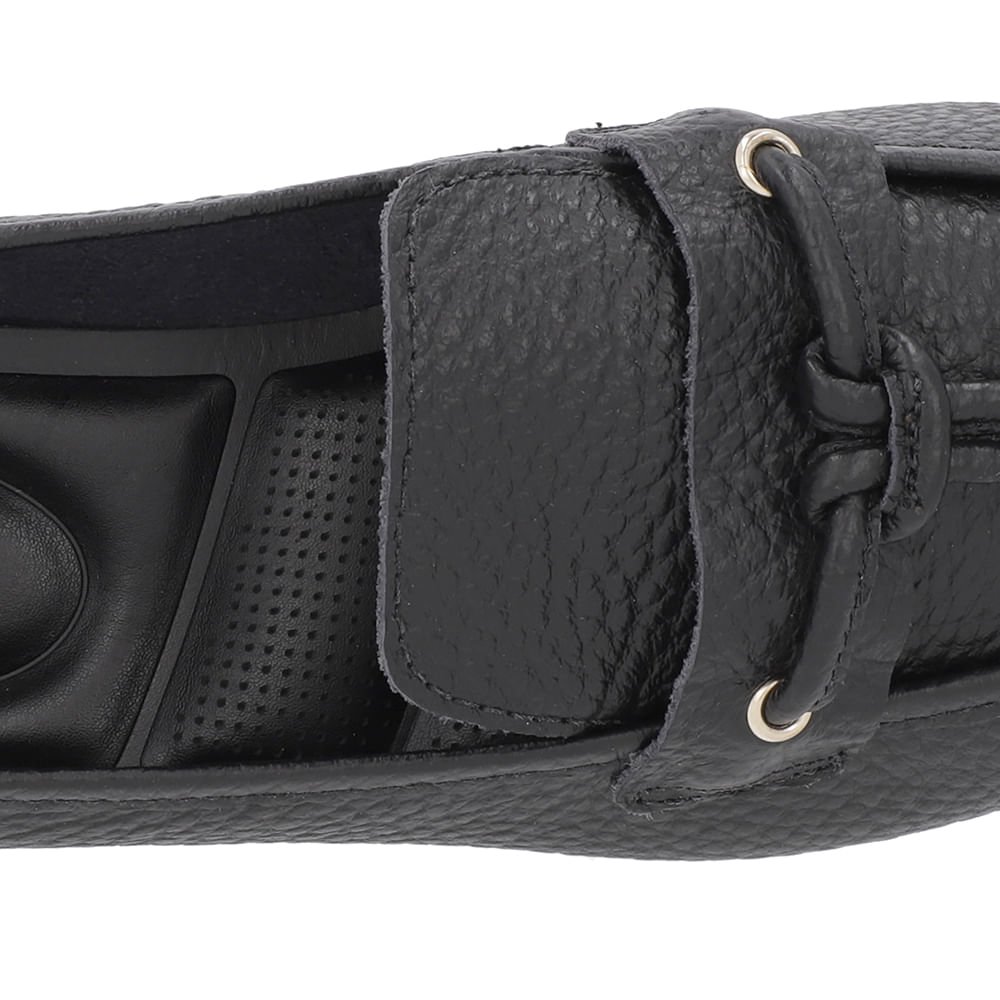 Loafer Preto Couro Salto Bloco Clássico Preto 5