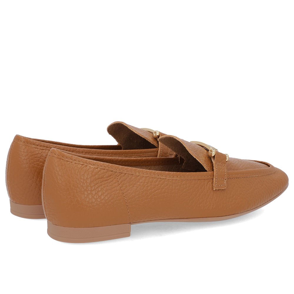 Loafer Marrom Couro Strass Marrom 3