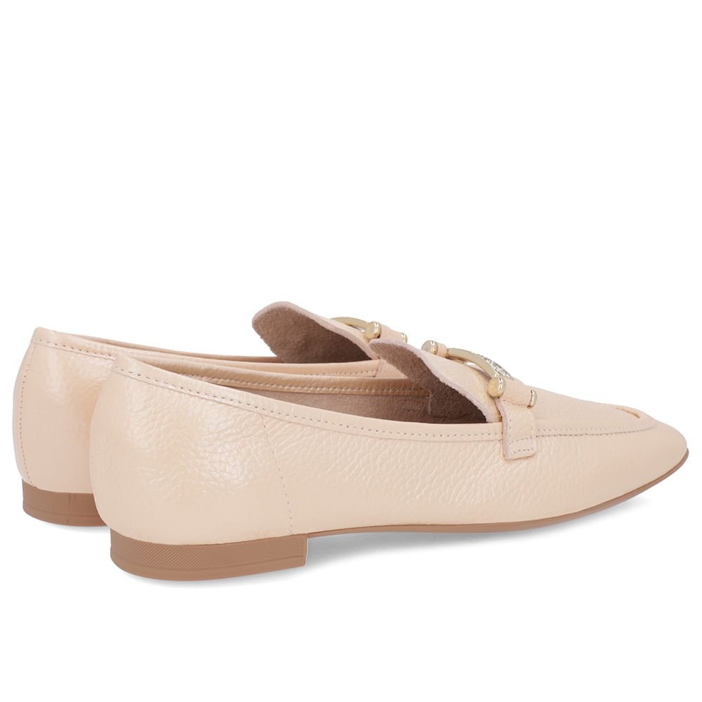 Loafer Rosa Perolado Couro Strass Rosa 3