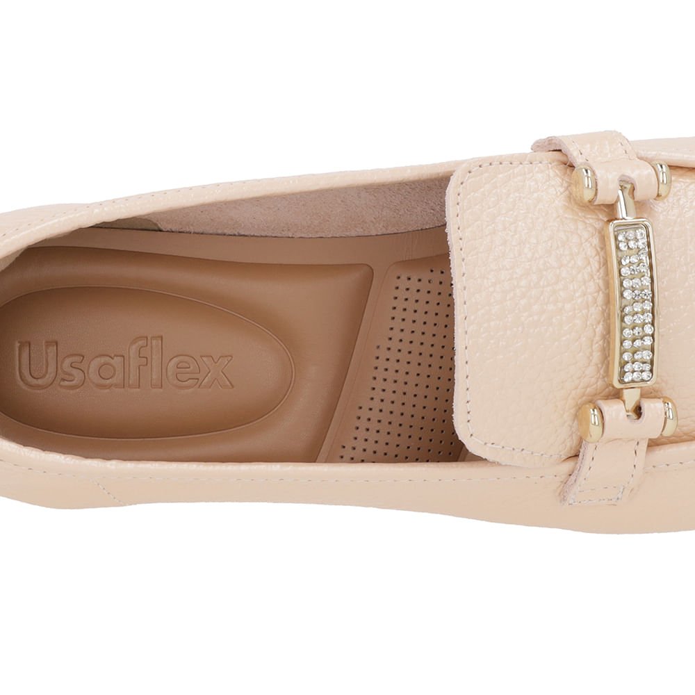 Loafer Rosa Perolado Couro Strass Rosa 5