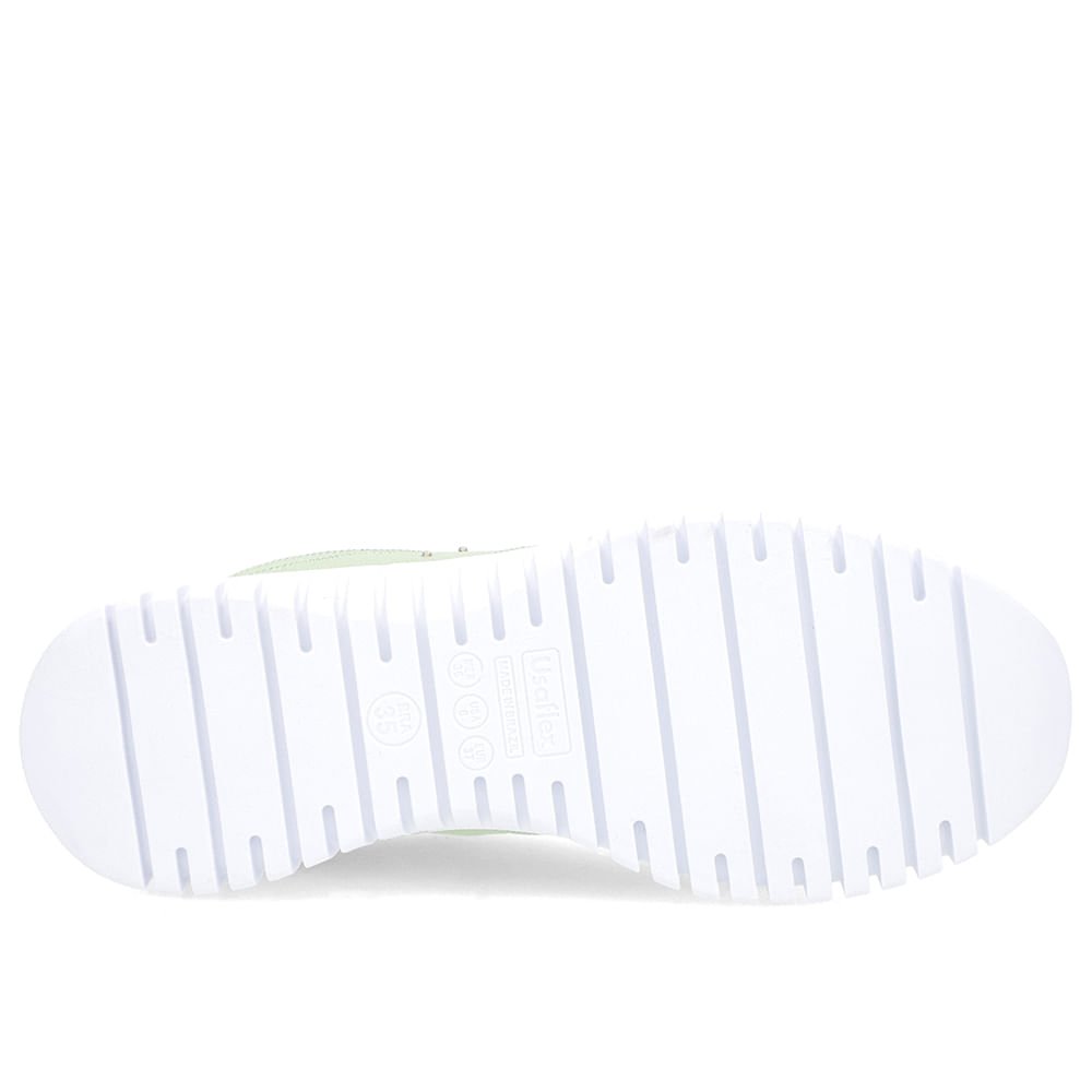 Tênis Casual Verde Perolado Couro Enfeite Rebite Verde 5