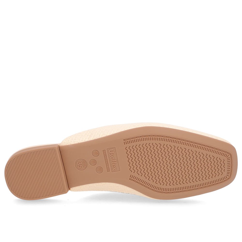 Mule Laranja Bico Quadrado Couro Salto Rasteiro Laranja 5