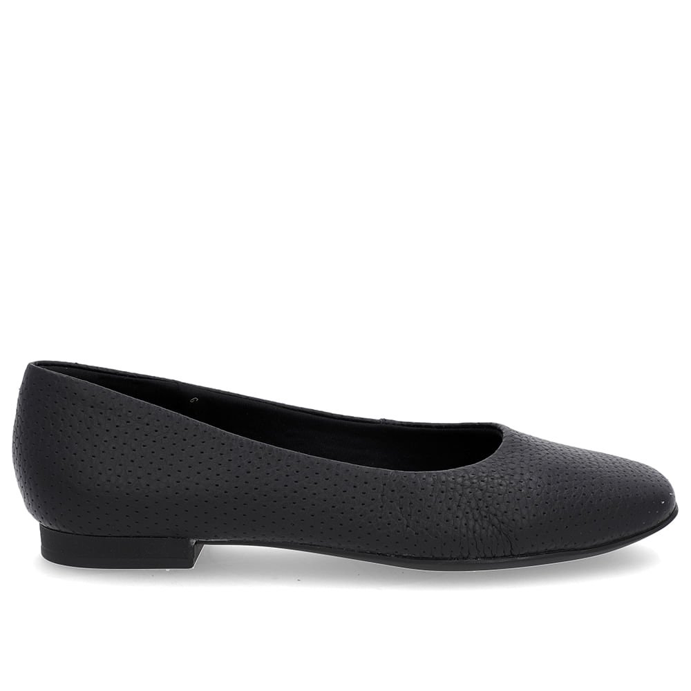 Sapatilha Preta Couro Básica Preto 1