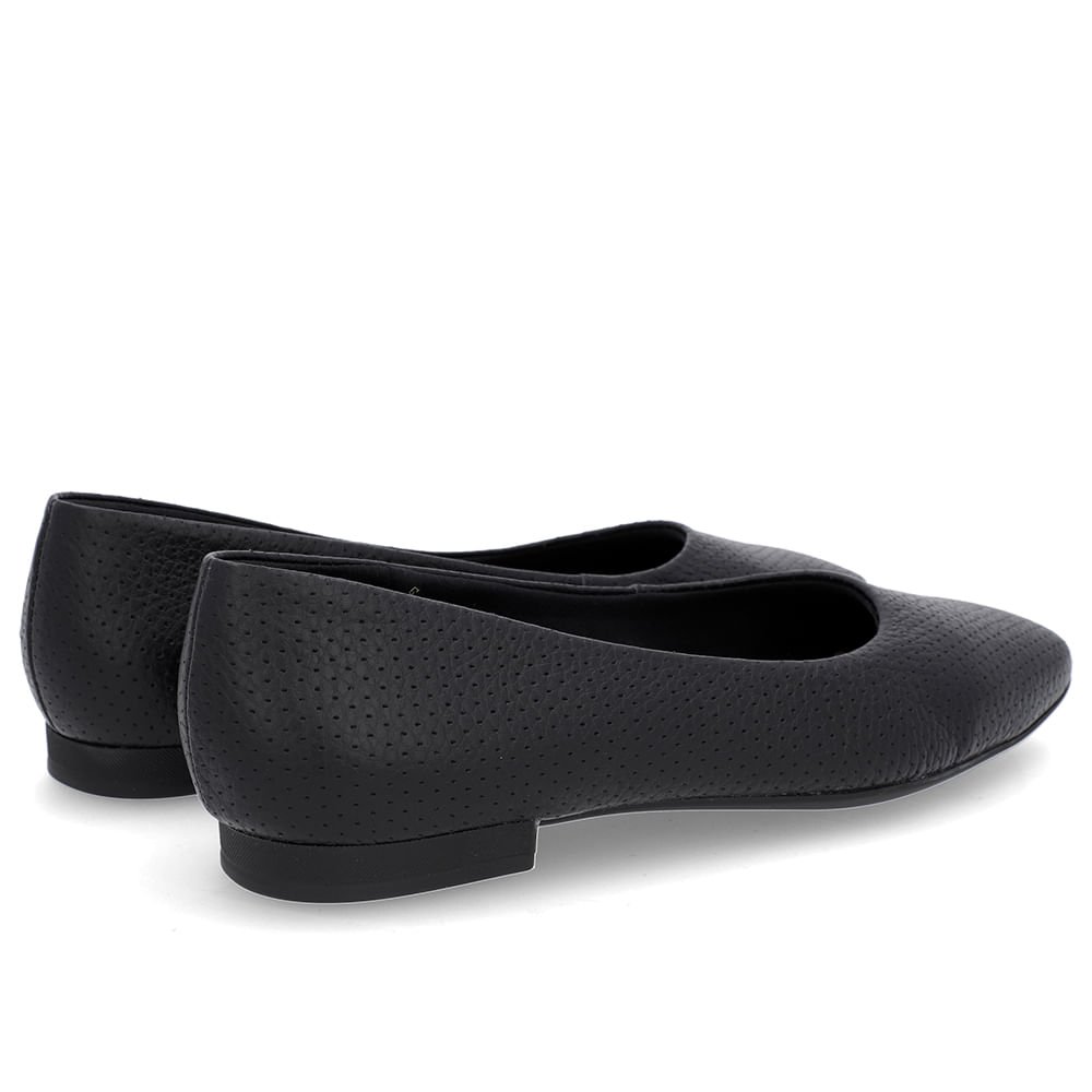 Sapatilha Preta Couro Básica Preto 3