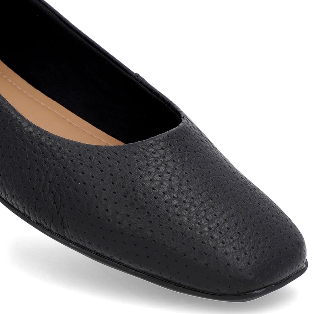 Sapatilha Preta Couro Básica Preto 4