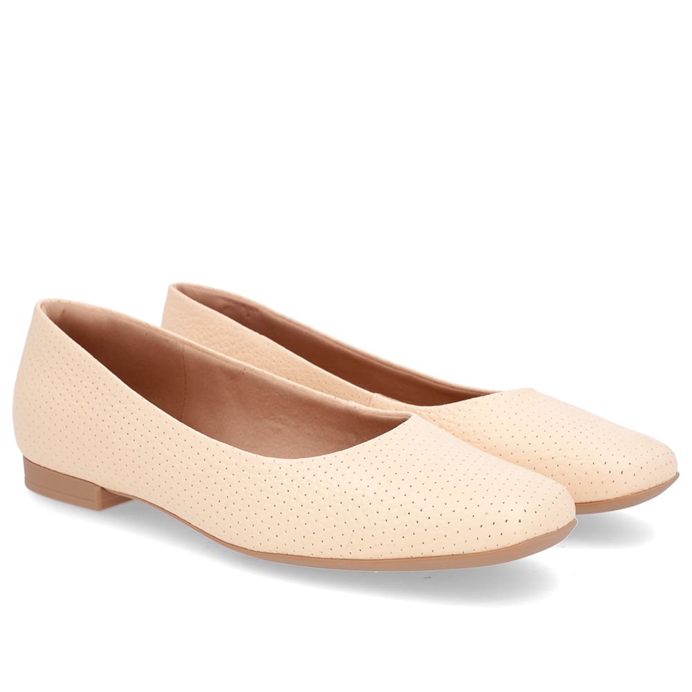 Sapatilha Laranja Claro Couro Básica Bege 2