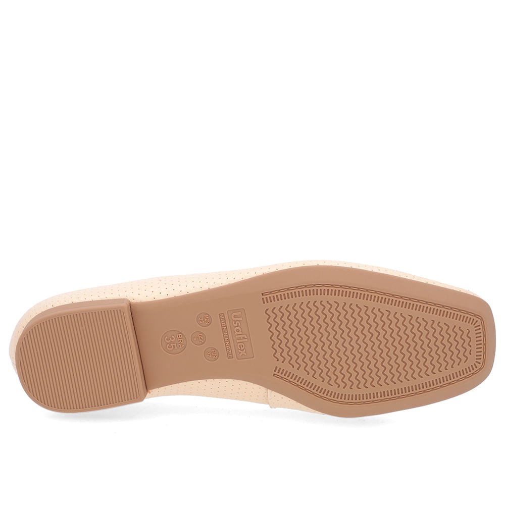 Sapatilha Laranja Claro Couro Básica Bege 5