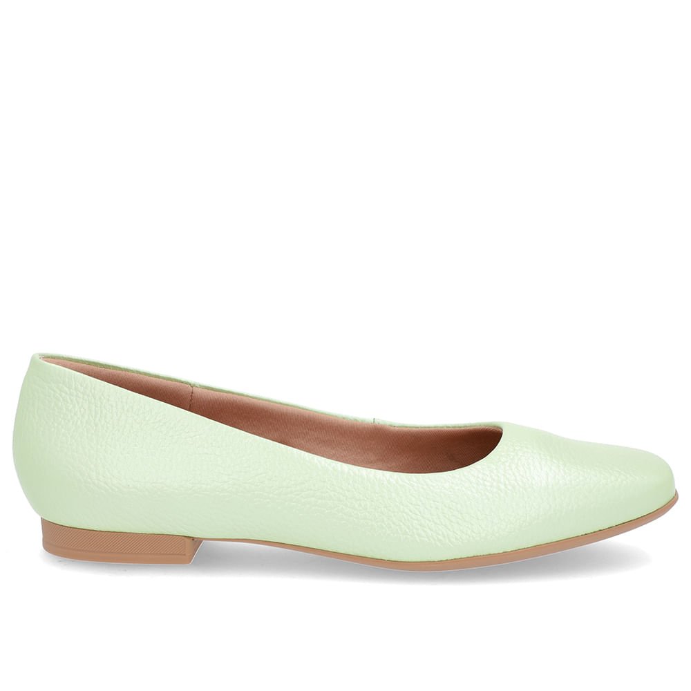 Sapatilha Verde Perolado Couro Básica Verde 1