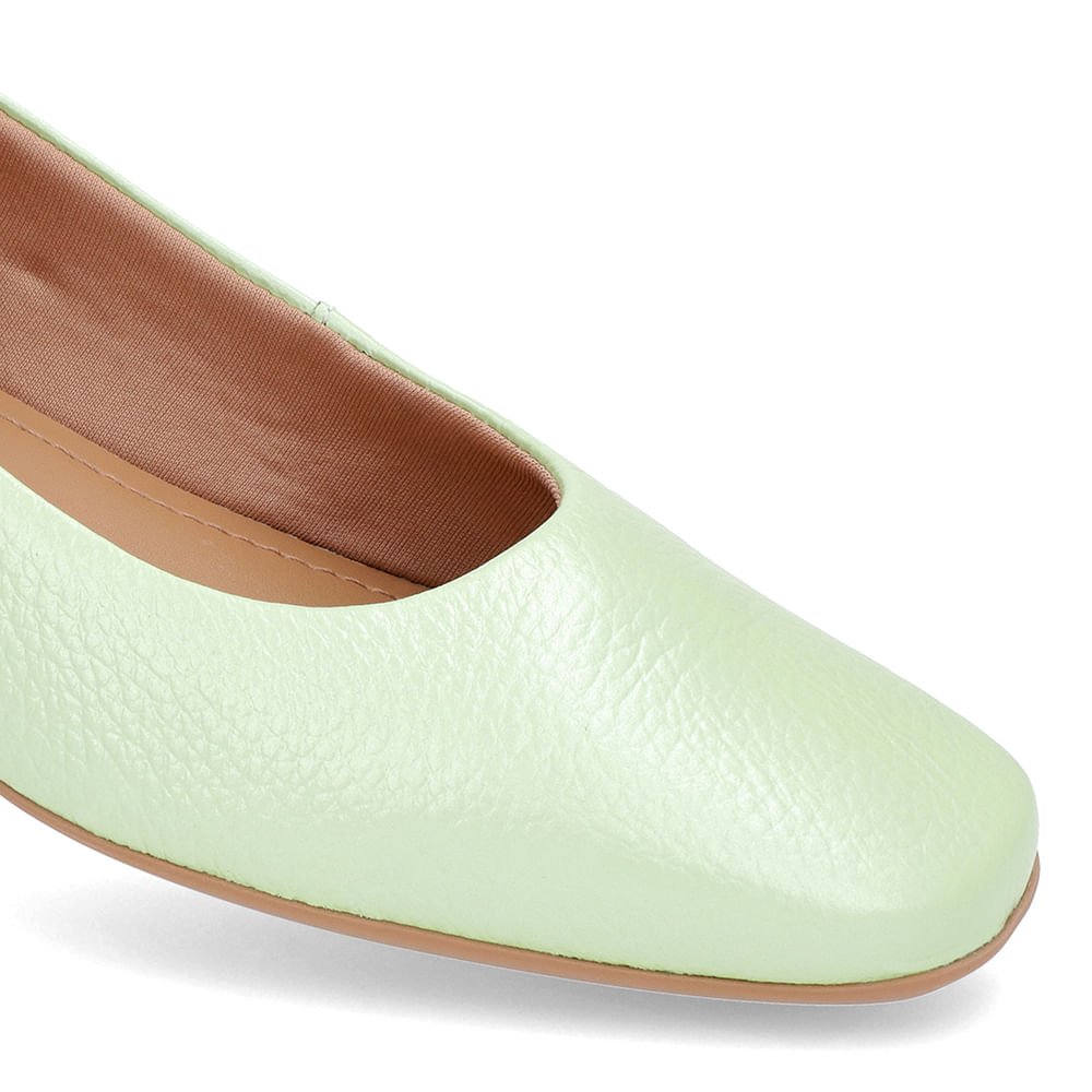 Sapatilha Verde Perolado Couro Básica Verde 4