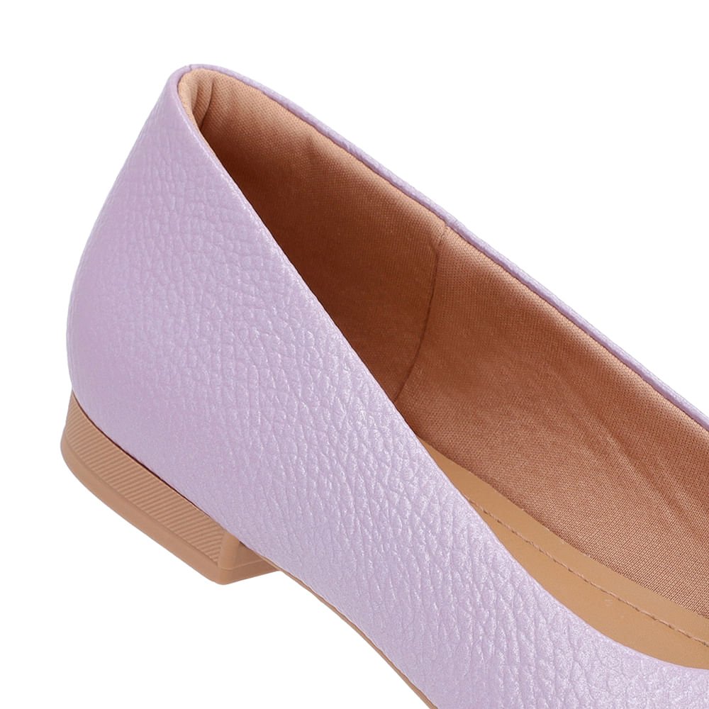 Sapatilha Lilás Perolado Couro Básica Roxo 4