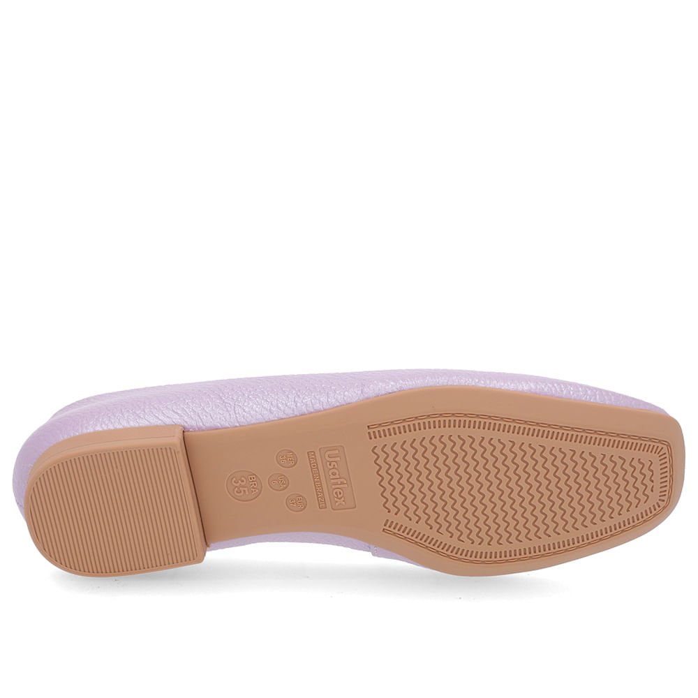 Sapatilha Lilás Perolado Couro Básica Roxo 5