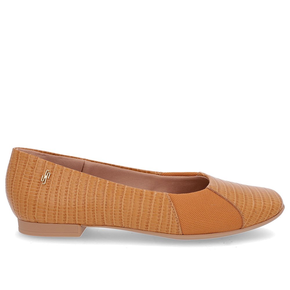 Sapatilha Couro Marrom Salto Rasteiro