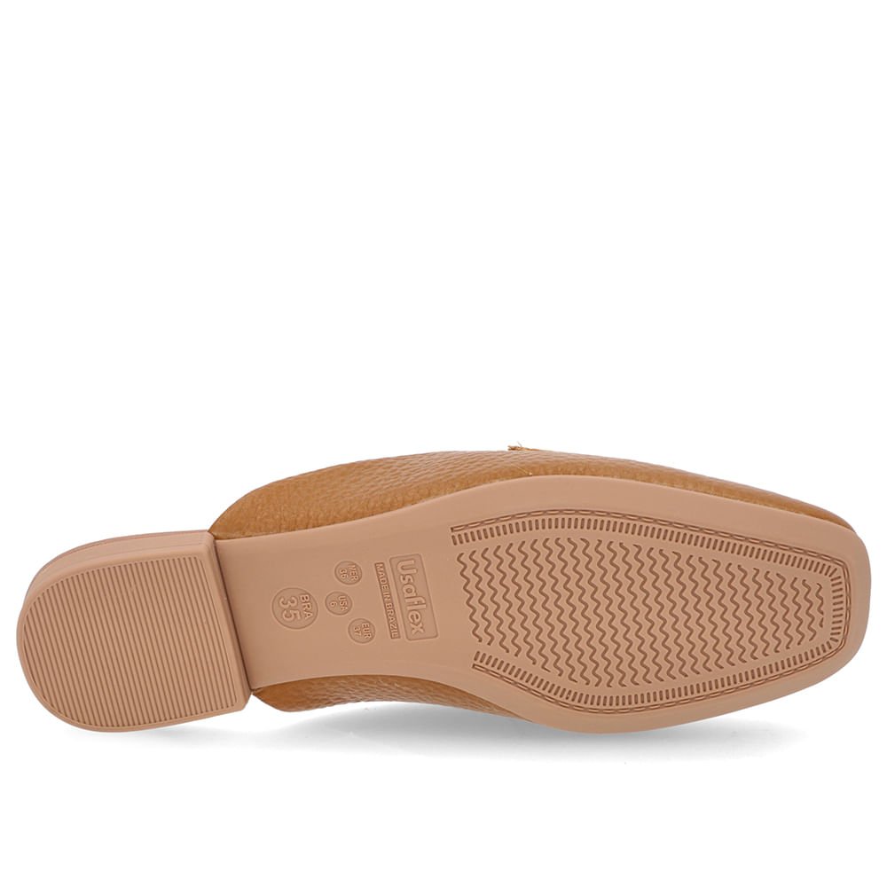 Mule Marrom Couro Salto Rasteiro Marrom 5