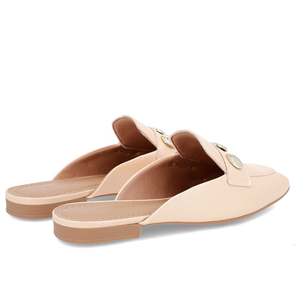 Mule Laranja Perolado Couro Salto Rasteiro Laranja 3