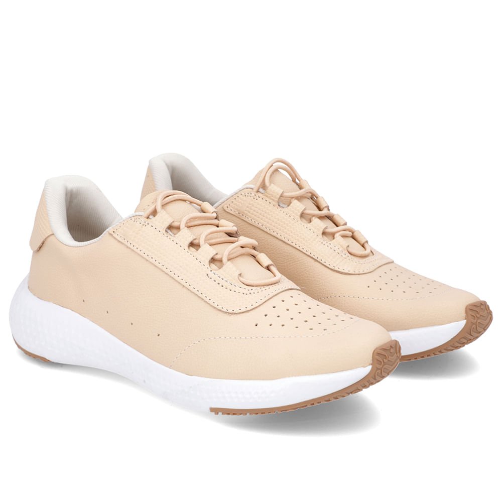 Tênis Laranja Claro Couro Cadarço Elástico Laranja 2