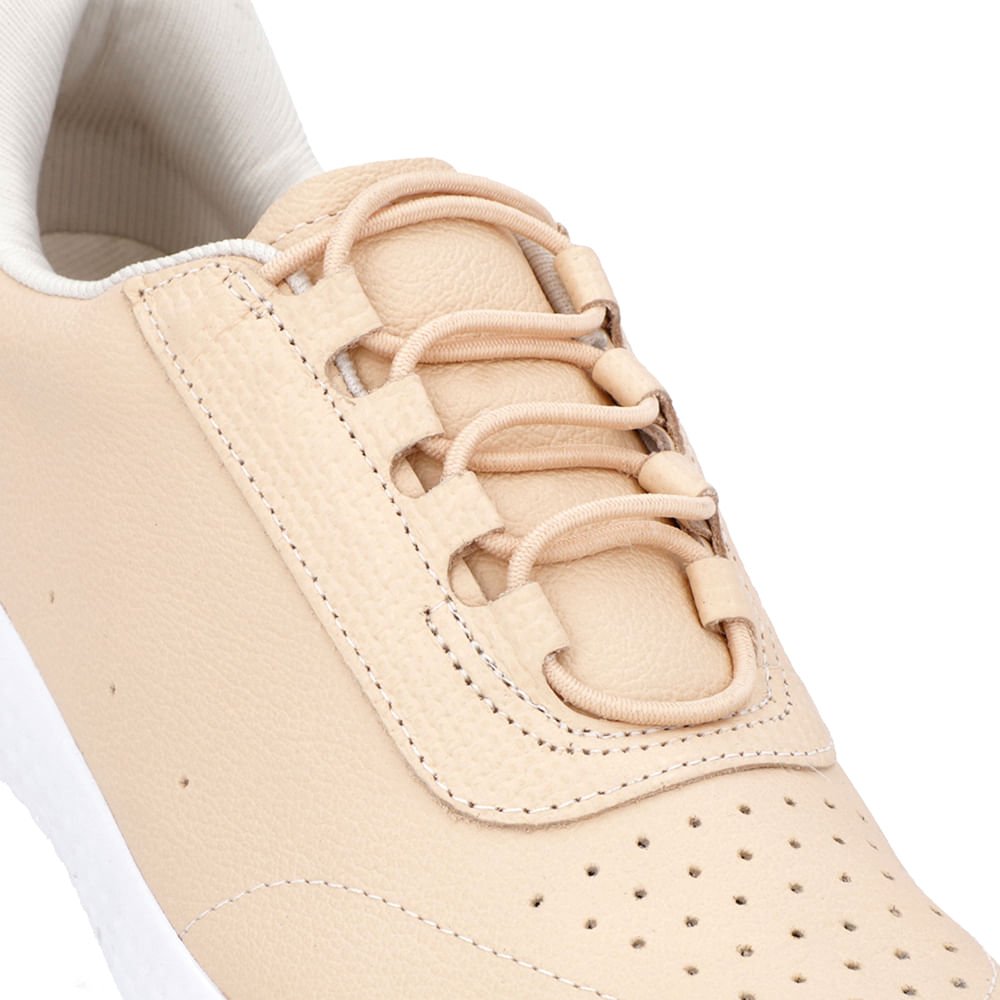 Tênis Laranja Claro Couro Cadarço Elástico Laranja 4