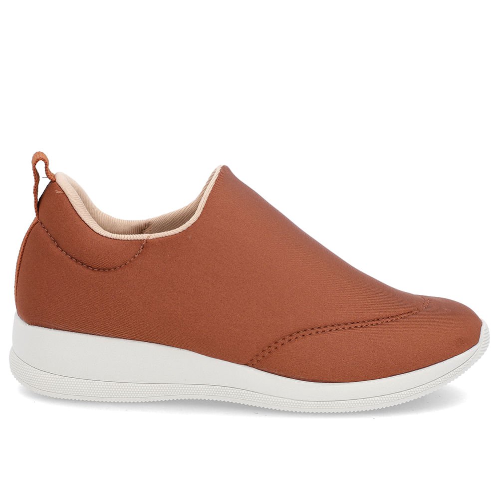 Tênis Marrom Elastano Slip On
