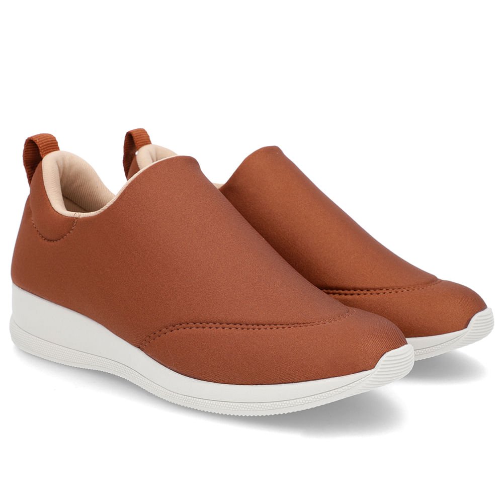 Tênis Marrom Elastano Slip On Marrom 2