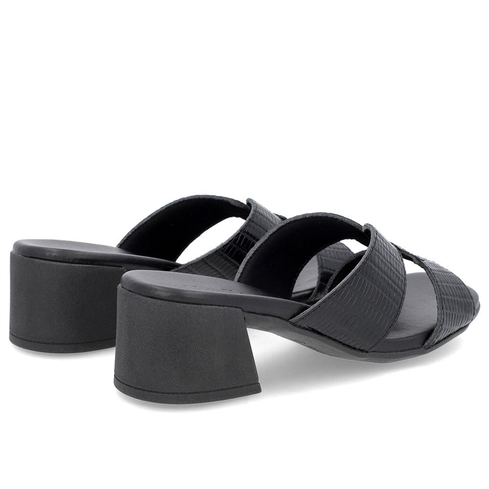 Tamanco Salto Bloco Couro Preto Preto 3