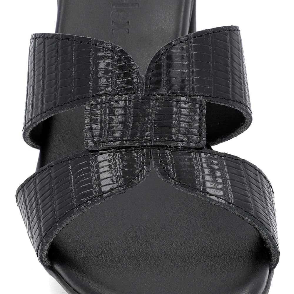 Tamanco Salto Bloco Couro Preto Preto 4