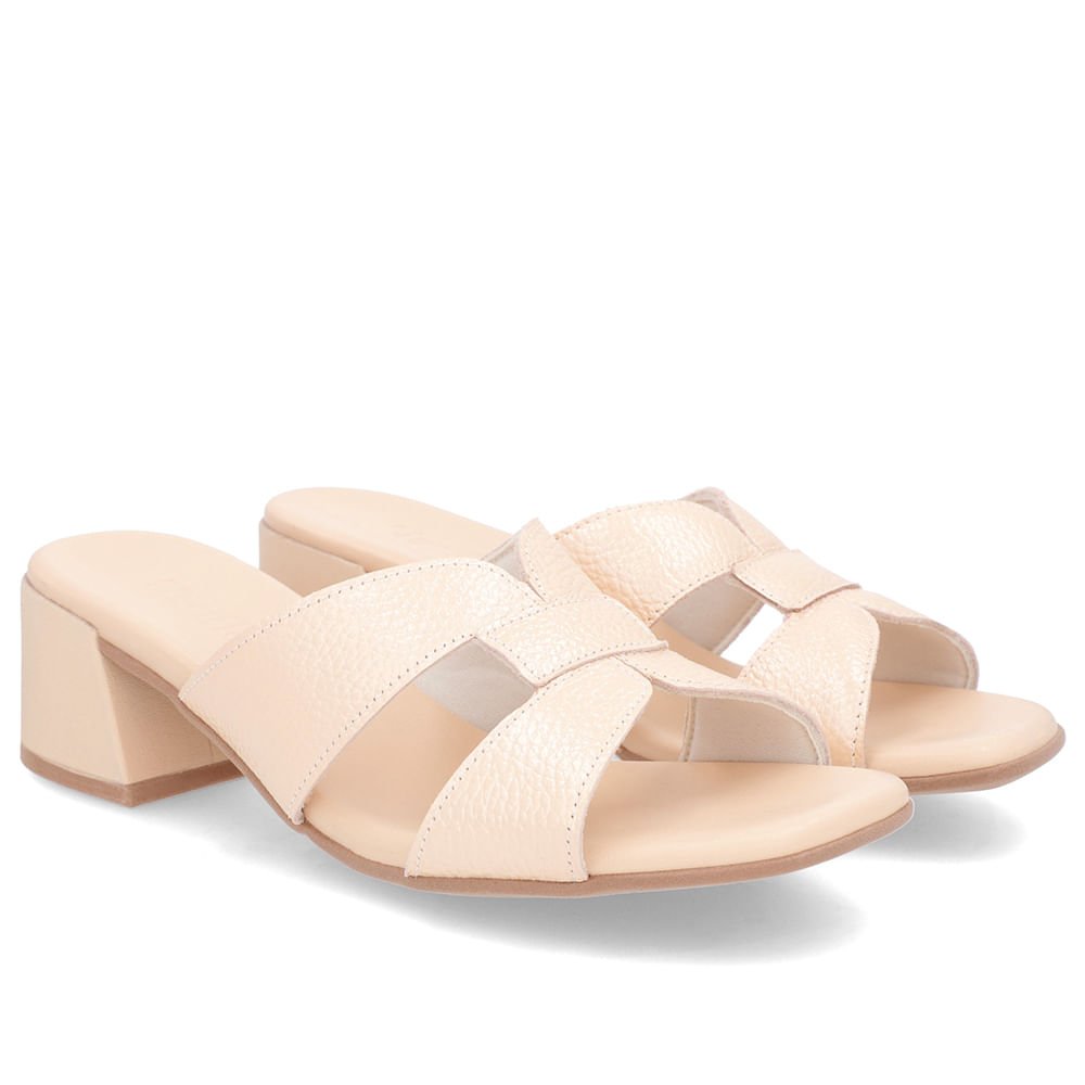 Tamanco Salto Bloco Couro Laranja Laranja 2