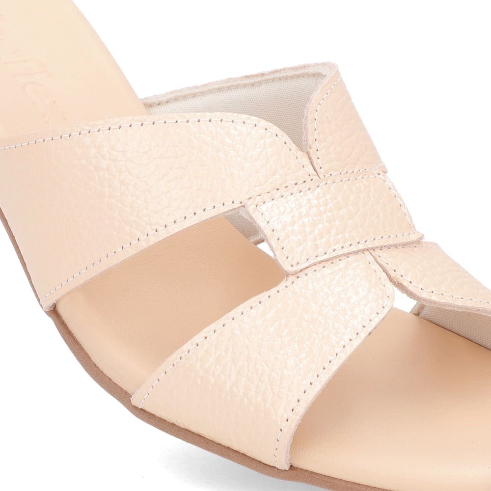 Tamanco Salto Bloco Couro Laranja Laranja 4