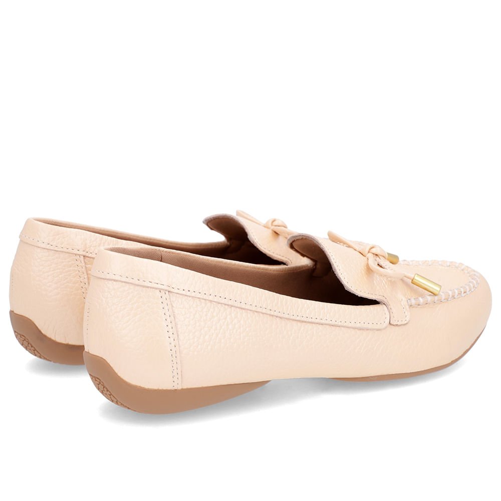 Mocassim Laranja Perolado Couro Enfeite Laço Laranja 3