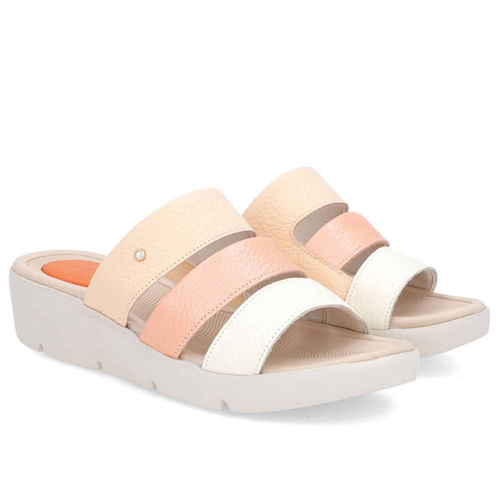 Tamanco Salto Plataforma Couro Laranja Laranja 2