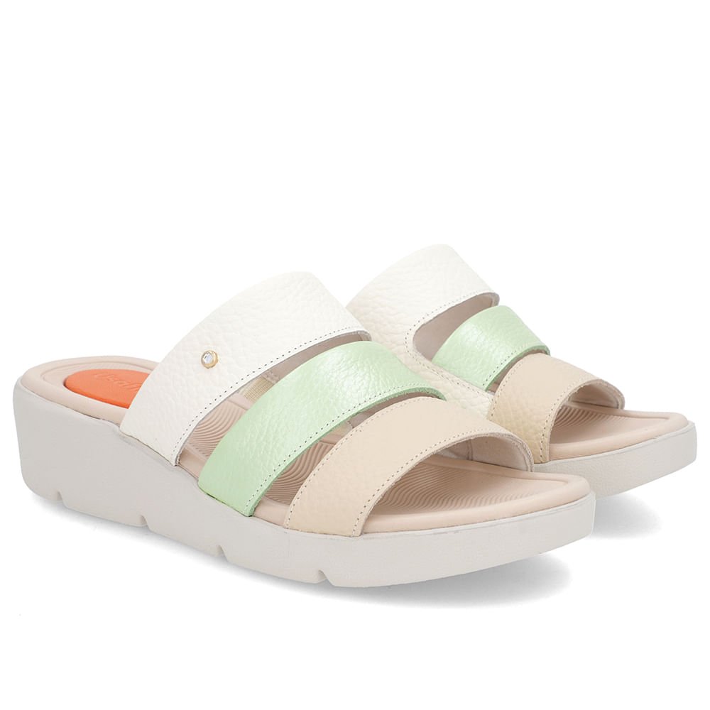 Tamanco Salto Plataforma Couro Off-White Branco 2