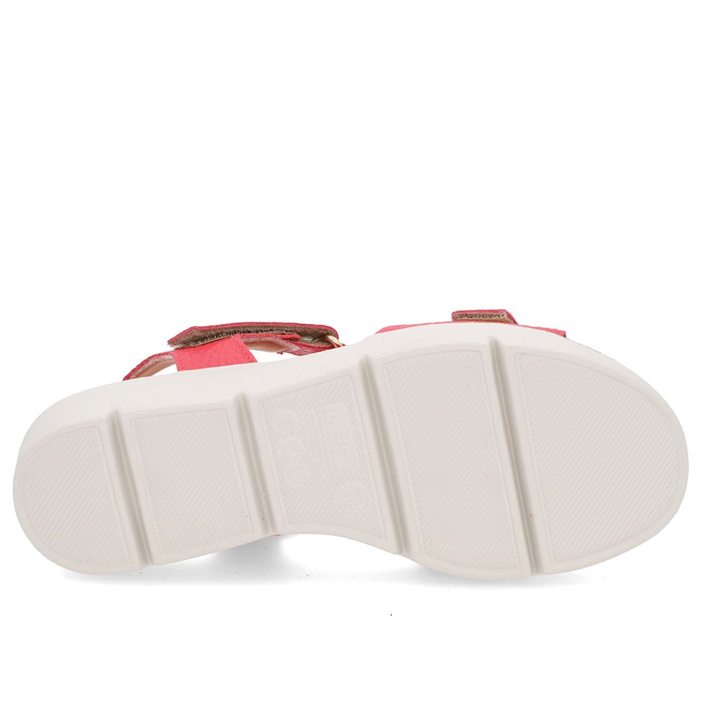 Sandália Plataforma Couro Vermelha Ajuste Fecho-Flex Vermelho 5