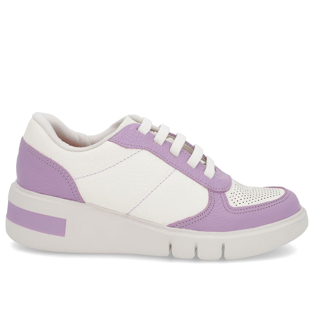 Tênis Lilás Couro Detalhe Sola