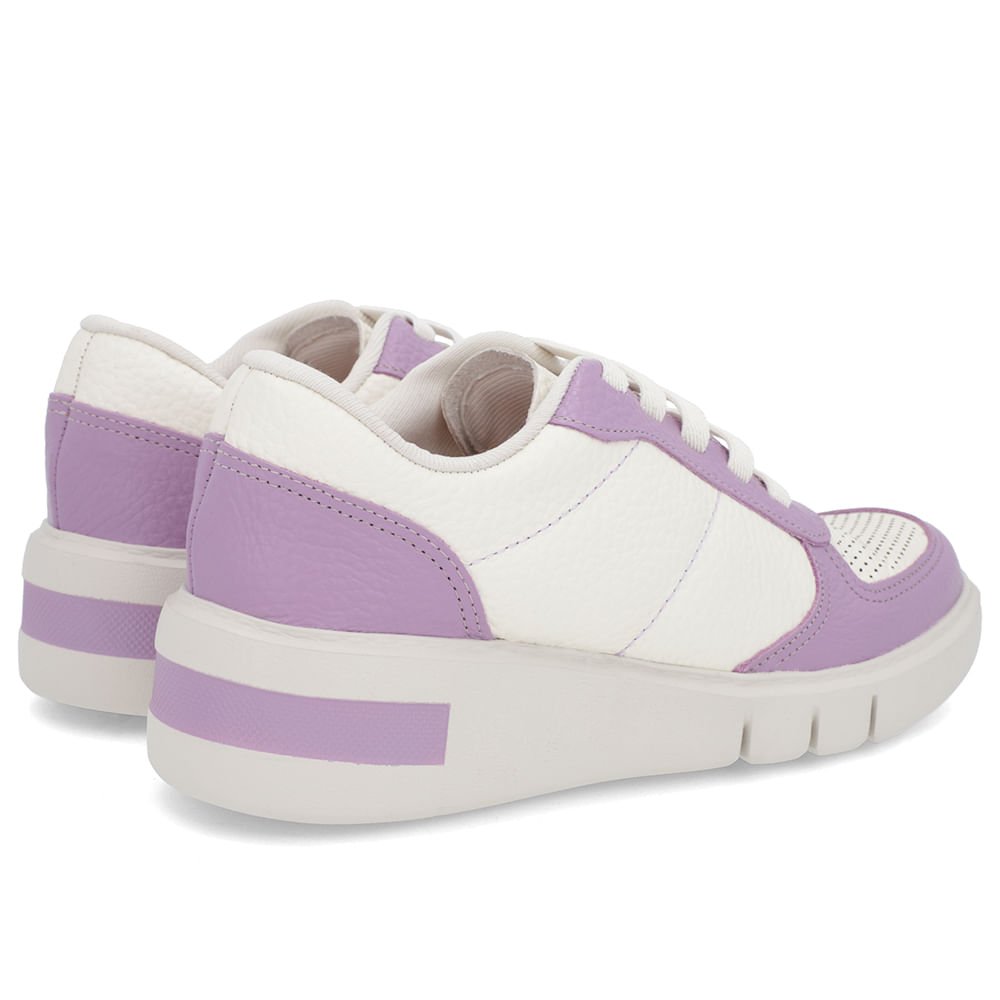 Tênis Lilás Couro Detalhe Sola Roxo 3