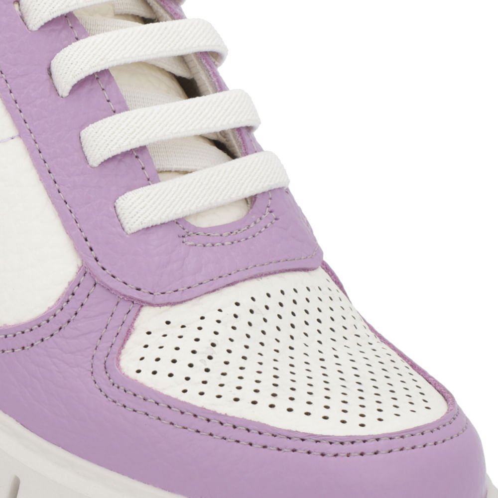 Tênis Lilás Couro Detalhe Sola Roxo 4