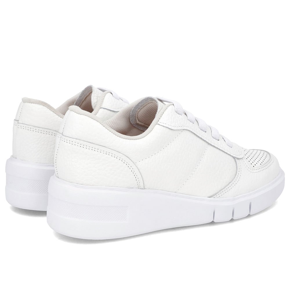 Tênis Branco Couro Detalhe Sola Branco 3