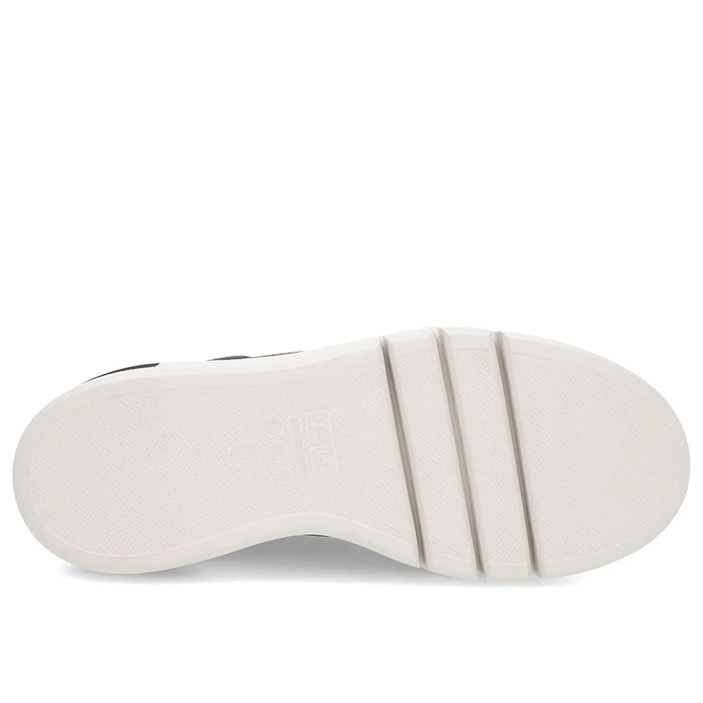 Tênis Preto Couro Detalhe Sola Preto 5