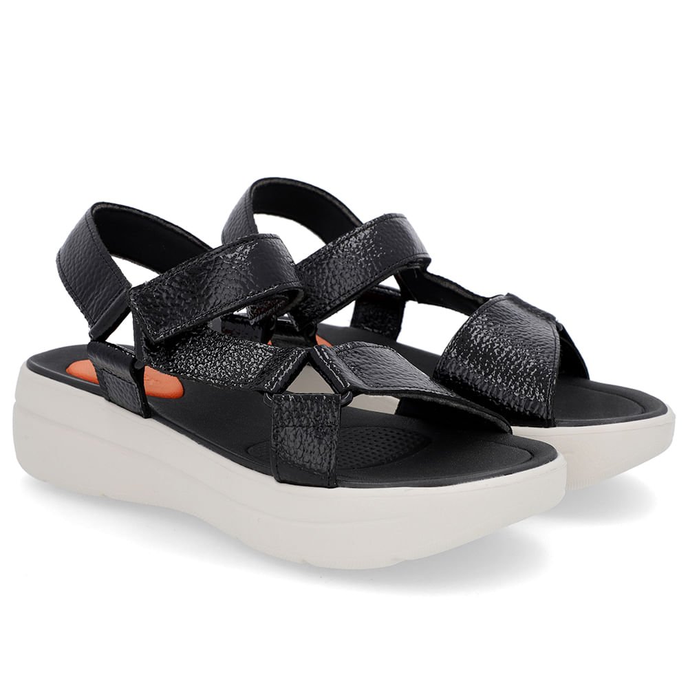 Sandália Papete Preta Couro Verniz Preto 2