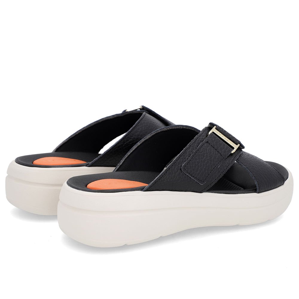 Tamanco Salto Plataforma Couro Preto Tiras Preto 3