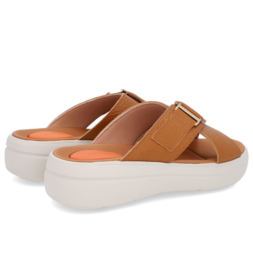 Tamanco Salto Plataforma Couro Marrom Tiras Marrom 3